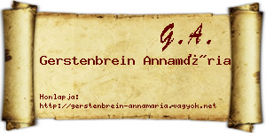 Gerstenbrein Annamária névjegykártya